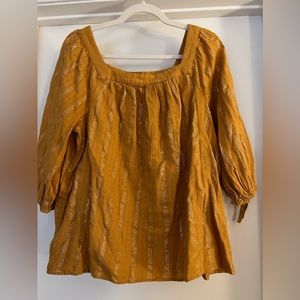 Mustard yellow 3/4 sleeve top